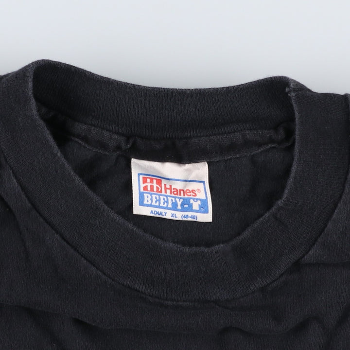 90'S Hanes BEEFY-T Skull Pattern Print T-Shirt, Men's XL (approx.), Vintage unclear black type Vintage Second Hand