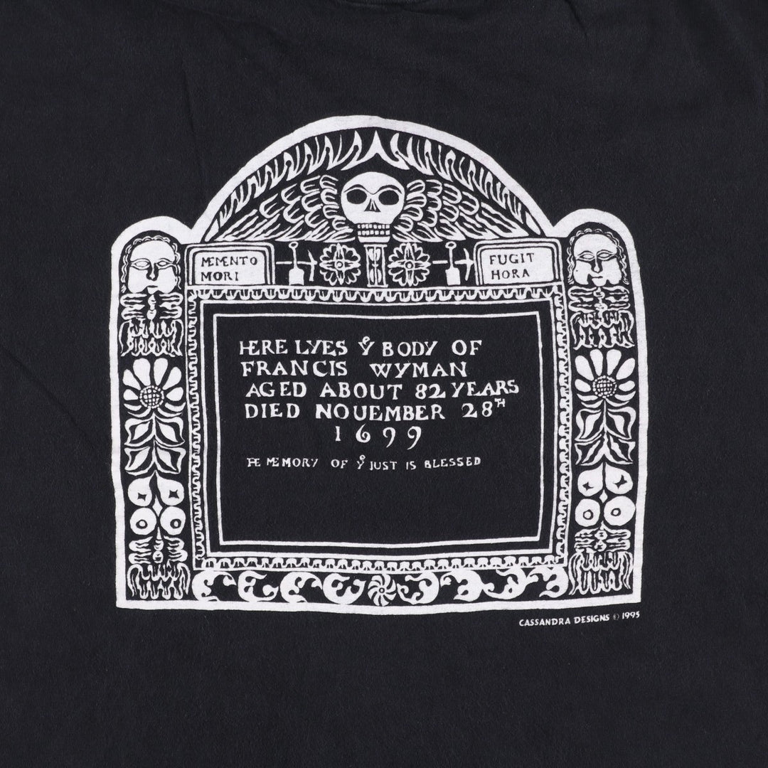 90'S Hanes BEEFY-T Skull Pattern Print T-Shirt, Men's XL (approx.), Vintage unclear black type Vintage Second Hand