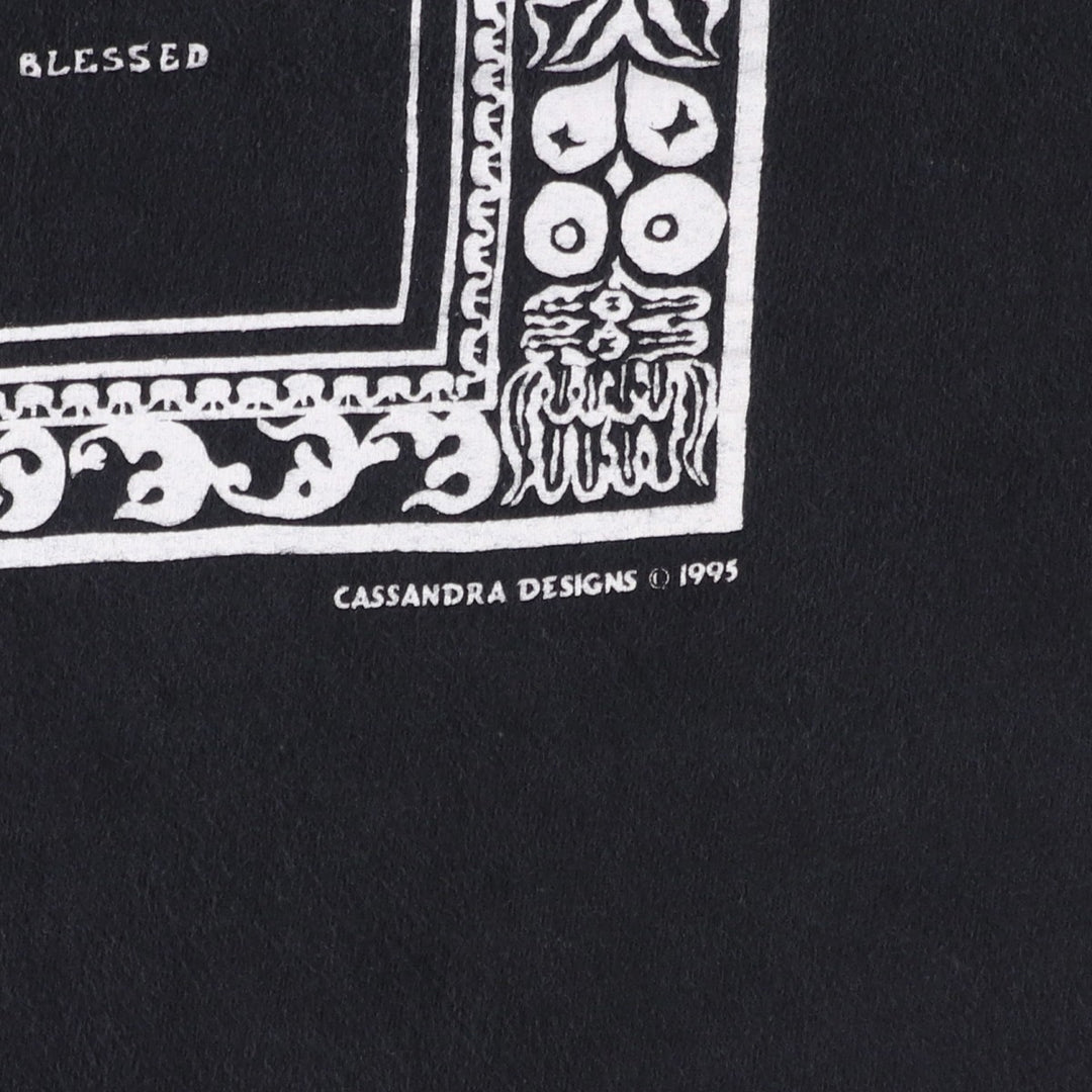 90'S Hanes BEEFY-T Skull Pattern Print T-Shirt, Men's XL (approx.), Vintage unclear black type Vintage Second Hand