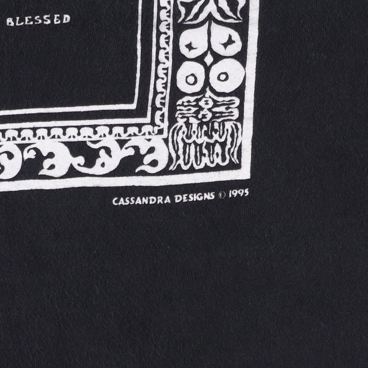 90'S Hanes BEEFY-T Skull Pattern Print T-Shirt, Men's XL (approx.), Vintage unclear black type Vintage Second Hand