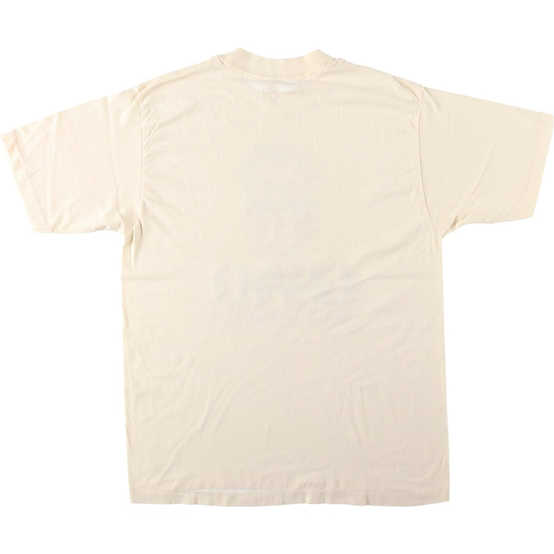 80'S OHAYO Sansei Creations Print T-Shirt, Made in USA, Men's XL equivalent, Vintage polyester ivory Vintage Second Hand