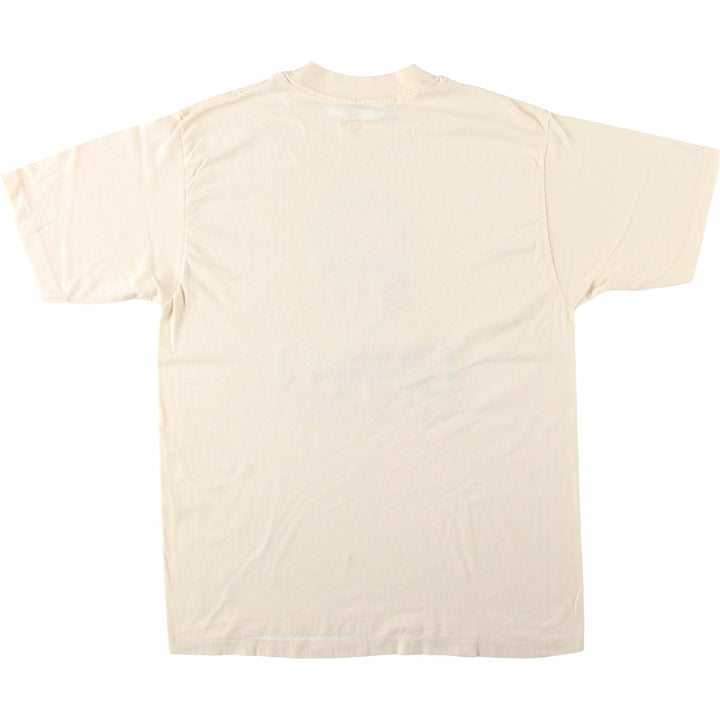 80'S OHAYO Sansei Creations Print T-Shirt, Made in USA, Men's XL equivalent, Vintage polyester ivory Vintage Second Hand