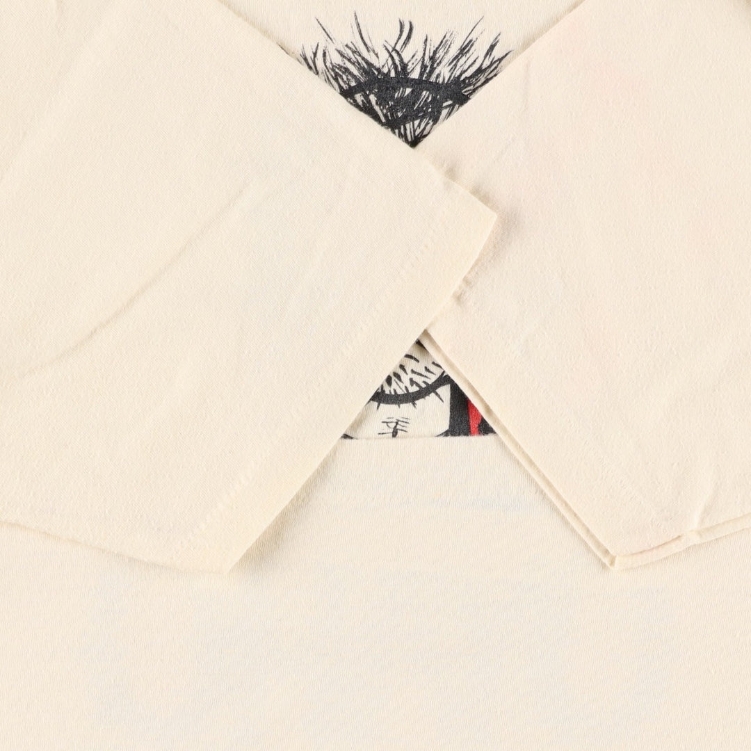 80'S OHAYO Sansei Creations Print T-Shirt, Made in USA, Men's XL equivalent, Vintage polyester ivory Vintage Second Hand