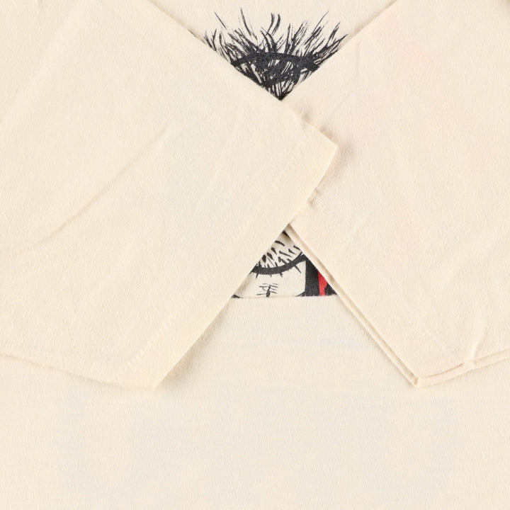 80'S OHAYO Sansei Creations Print T-Shirt, Made in USA, Men's XL equivalent, Vintage polyester ivory Vintage Second Hand