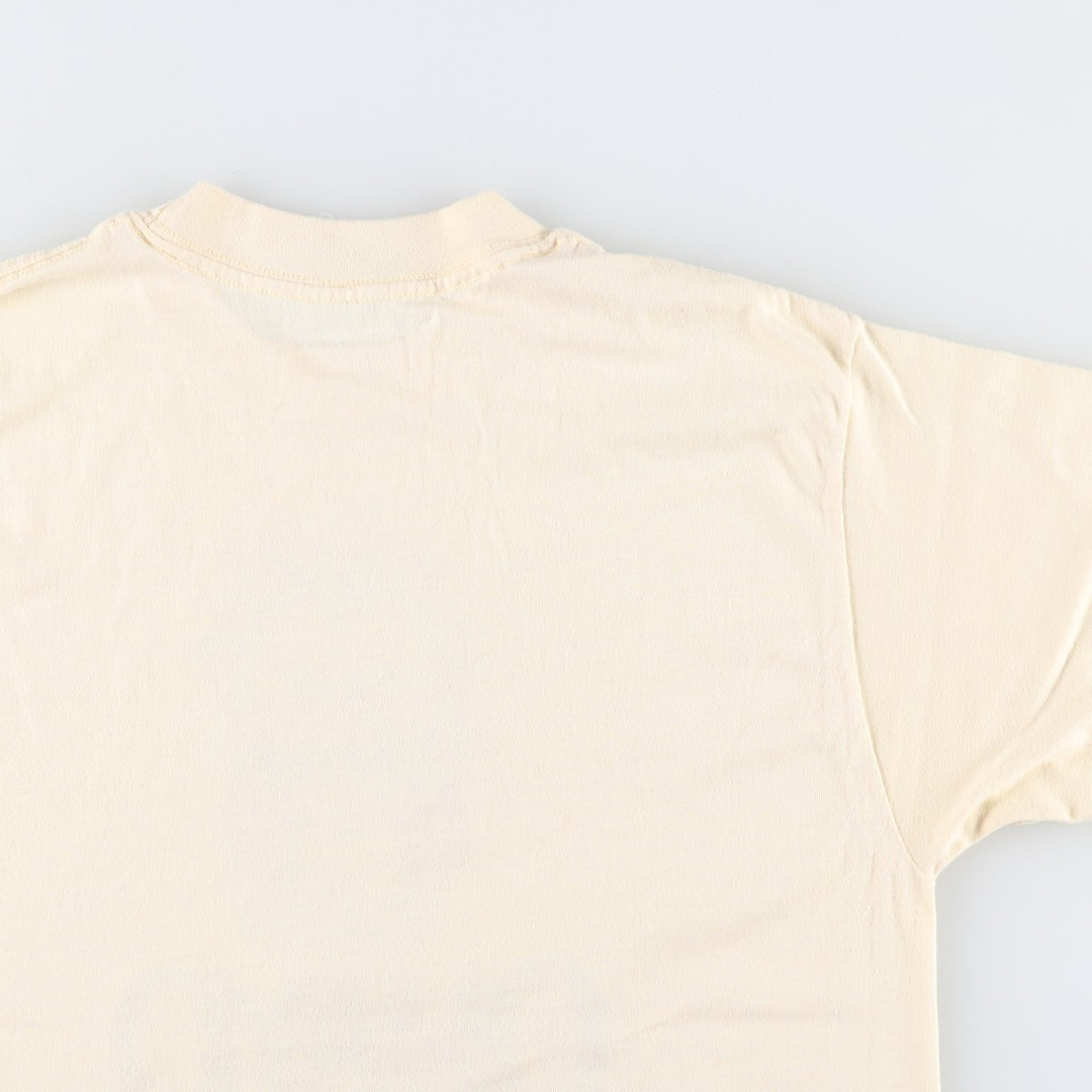 80'S OHAYO Sansei Creations Print T-Shirt, Made in USA, Men's XL equivalent, Vintage polyester ivory Vintage Second Hand