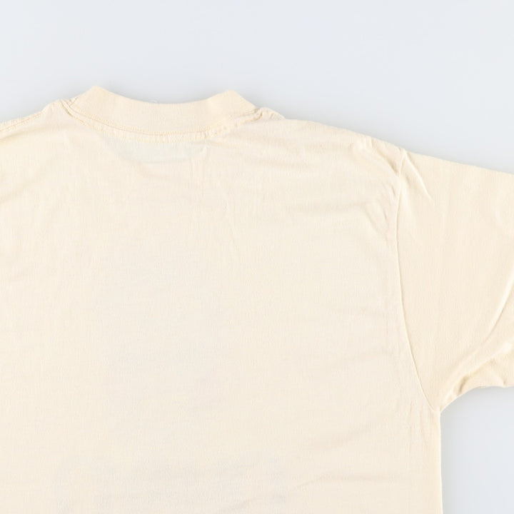 80'S OHAYO Sansei Creations Print T-Shirt, Made in USA, Men's XL equivalent, Vintage polyester ivory Vintage Second Hand