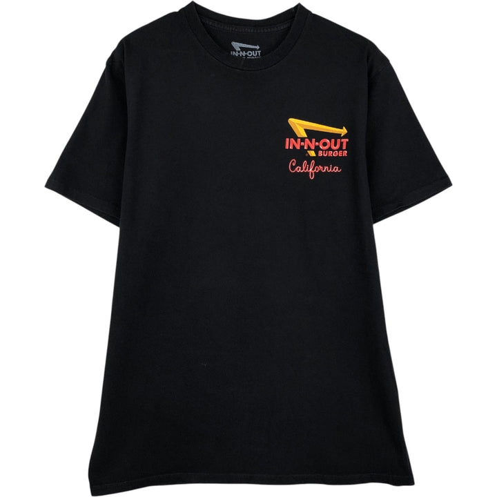 IN-N-OUT BURGER In-N-Out Burger Advertising T-shirt Made in USA Men's M size cotton black type Vintage Second Hand