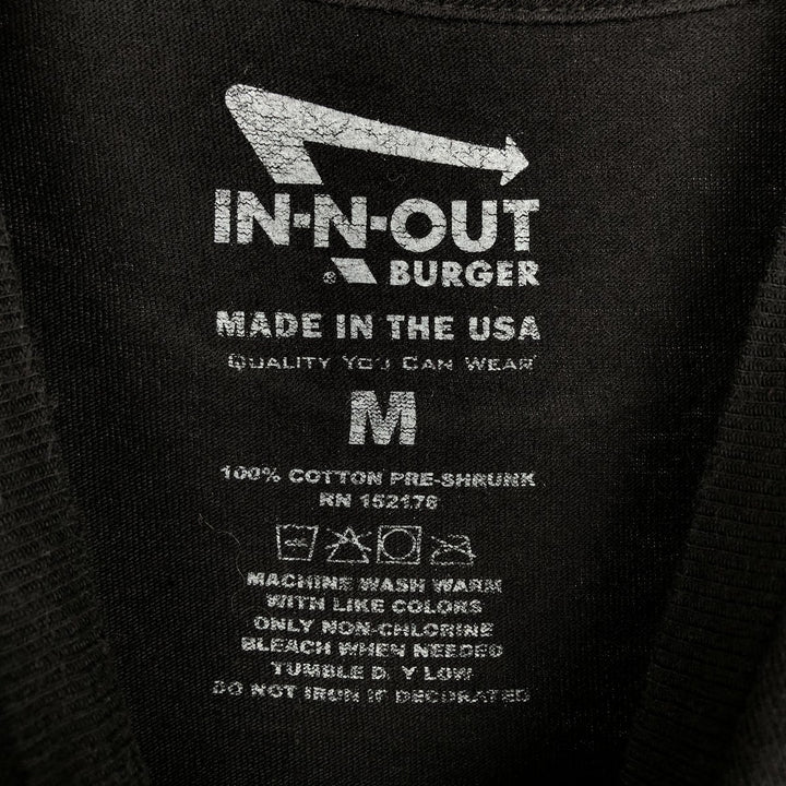 IN-N-OUT BURGER In-N-Out Burger Advertising T-shirt Made in USA Men's M size cotton black type Vintage Second Hand