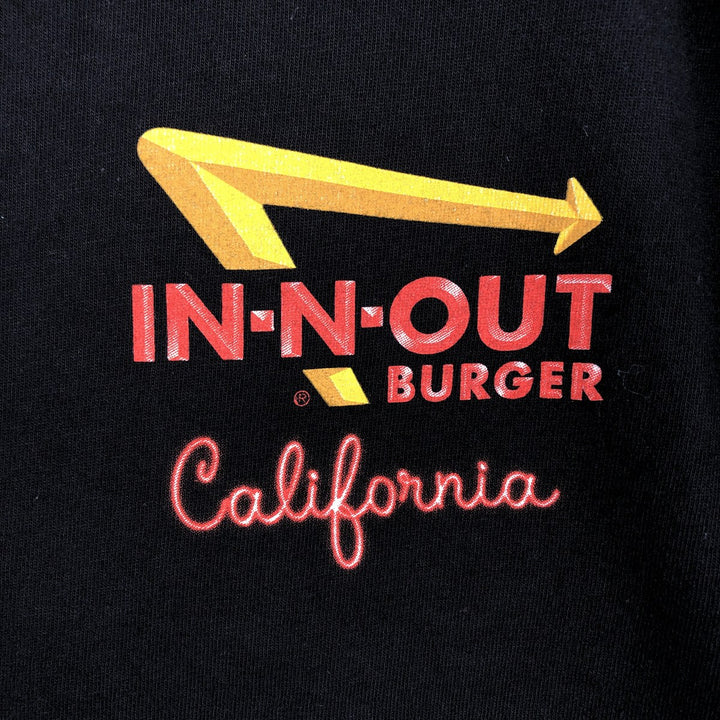 IN-N-OUT BURGER In-N-Out Burger Advertising T-shirt Made in USA Men's M size cotton black type Vintage Second Hand