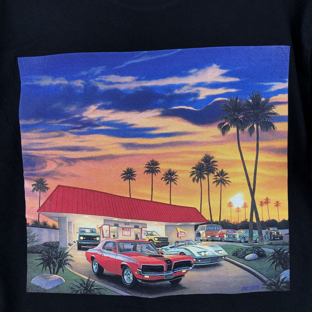 IN-N-OUT BURGER In-N-Out Burger Advertising T-shirt Made in USA Men's M size cotton black type Vintage Second Hand