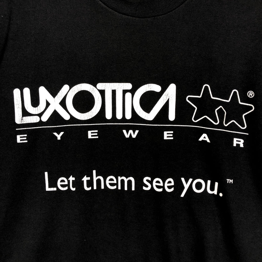 90'S LUXOTTICA Advertising T-Shirt, Men's XL equivalent, Vintage unclear black type Vintage Second Hand