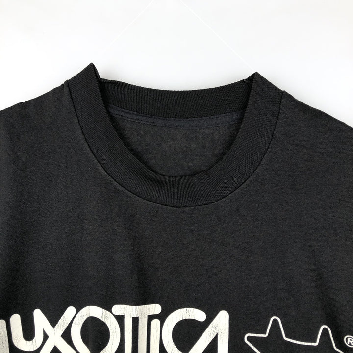 90'S LUXOTTICA Advertising T-Shirt, Men's XL equivalent, Vintage unclear black type Vintage Second Hand