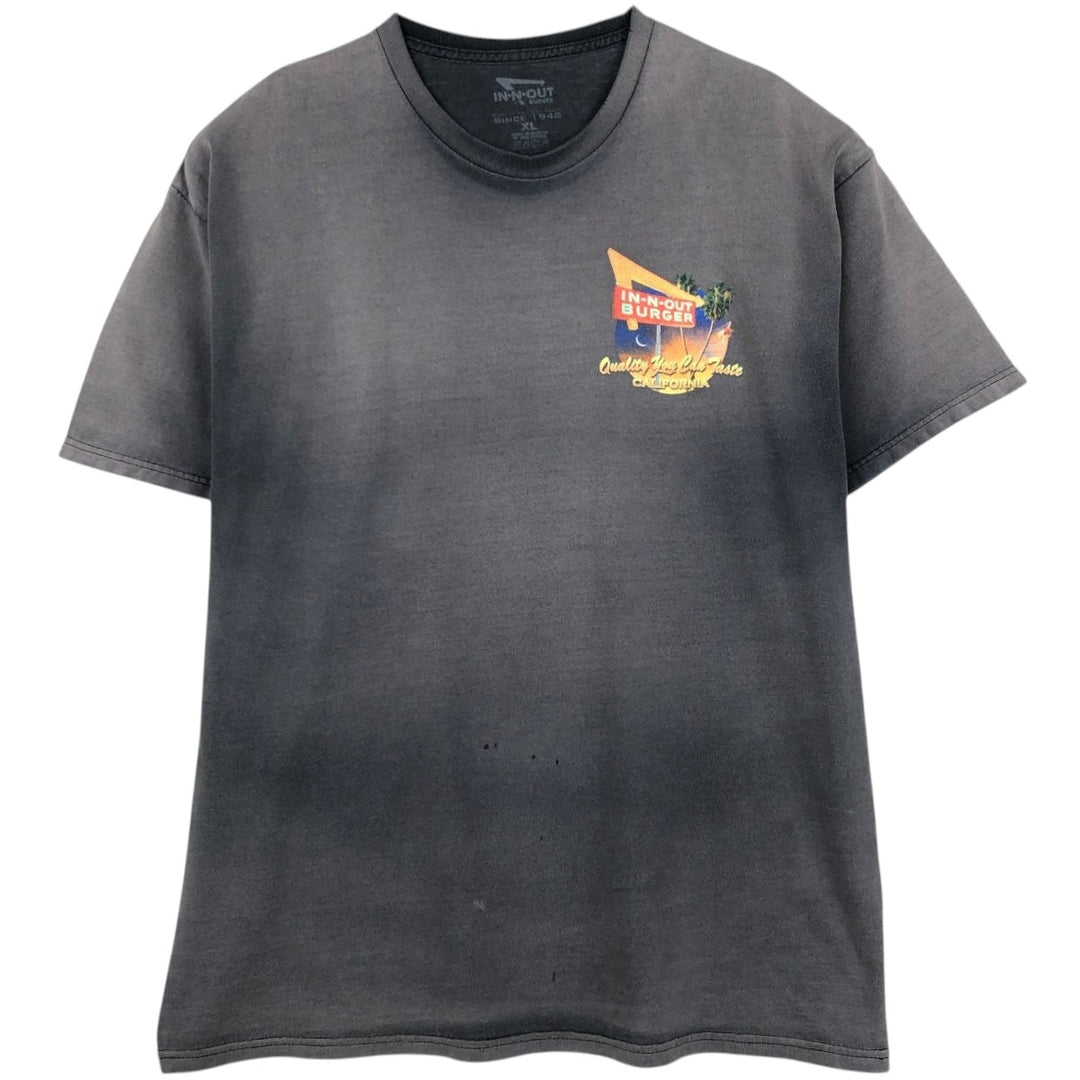 IN-N-OUT BURGER In-and-Out Burger Advertising T-shirt Men's XL size cotton Charcoal Vintage Second Hand