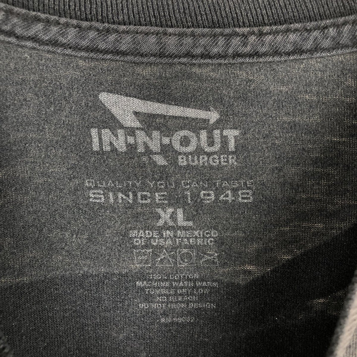 IN-N-OUT BURGER In-and-Out Burger Advertising T-shirt Men's XL size cotton Charcoal Vintage Second Hand