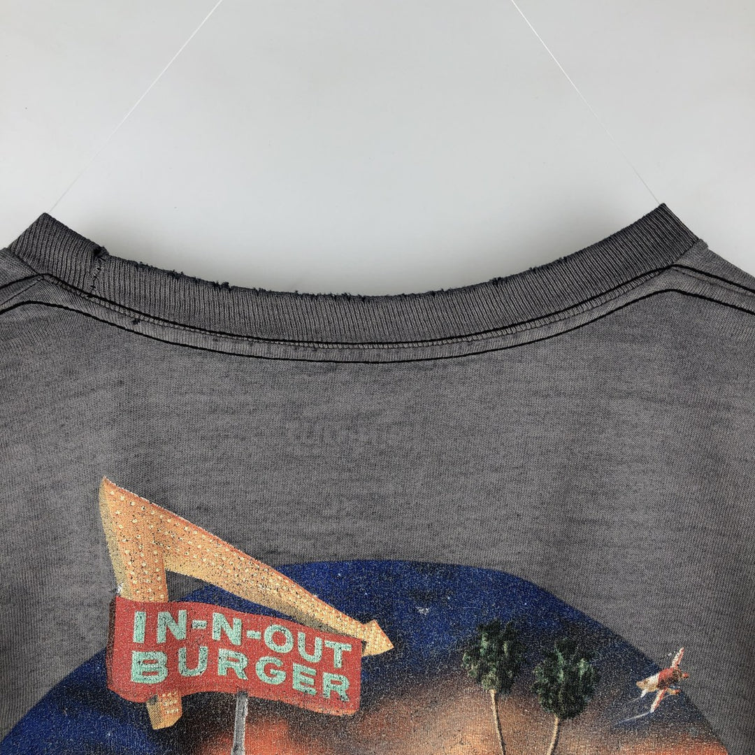 IN-N-OUT BURGER In-and-Out Burger Advertising T-shirt Men's XL size cotton Charcoal Vintage Second Hand