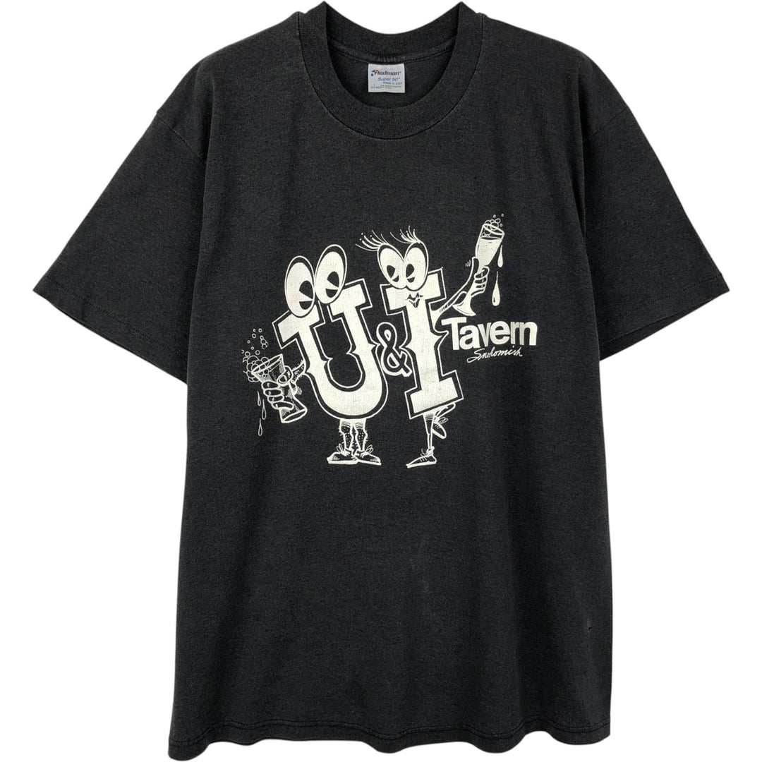 80s-90'S Stedman AGSPALDING and BROS sKetChboOok3 Advertising T-Shirt, Made in USA, Men's Size L (Equivalent), Vintage polyester Charcoal Vintage Second Hand