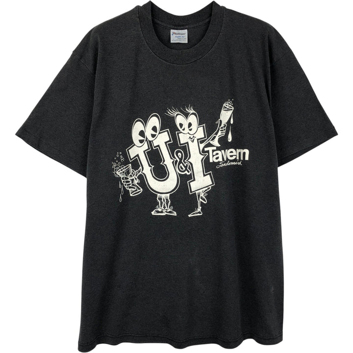 80s-90'S Stedman AGSPALDING and BROS sKetChboOok3 Advertising T-Shirt, Made in USA, Men's Size L (Equivalent), Vintage polyester Charcoal Vintage Second Hand