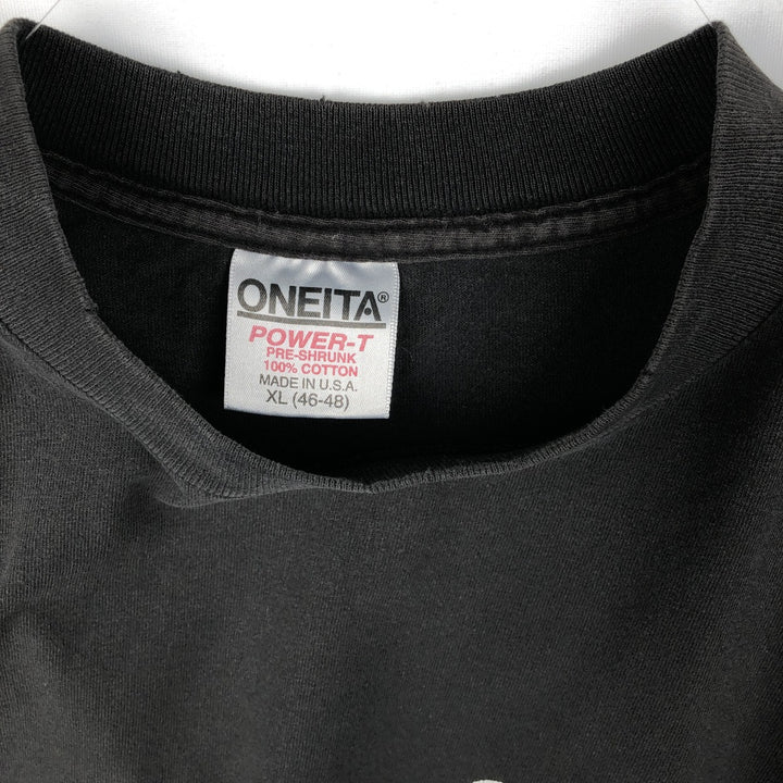 90'S ONEITA Advertising T-Shirt, Made in USA, Men's XL, Vintage cotton black type Vintage Second Hand
