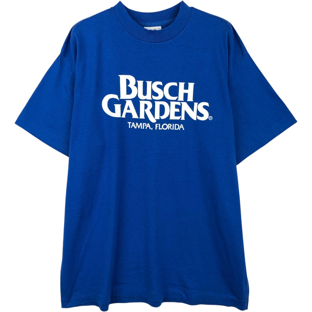 ~90'S Tee Jays Busch Gardens Advertising T-Shirt Made in USA Men's XL equivalent Vintage cotton blue type Vintage Second Hand