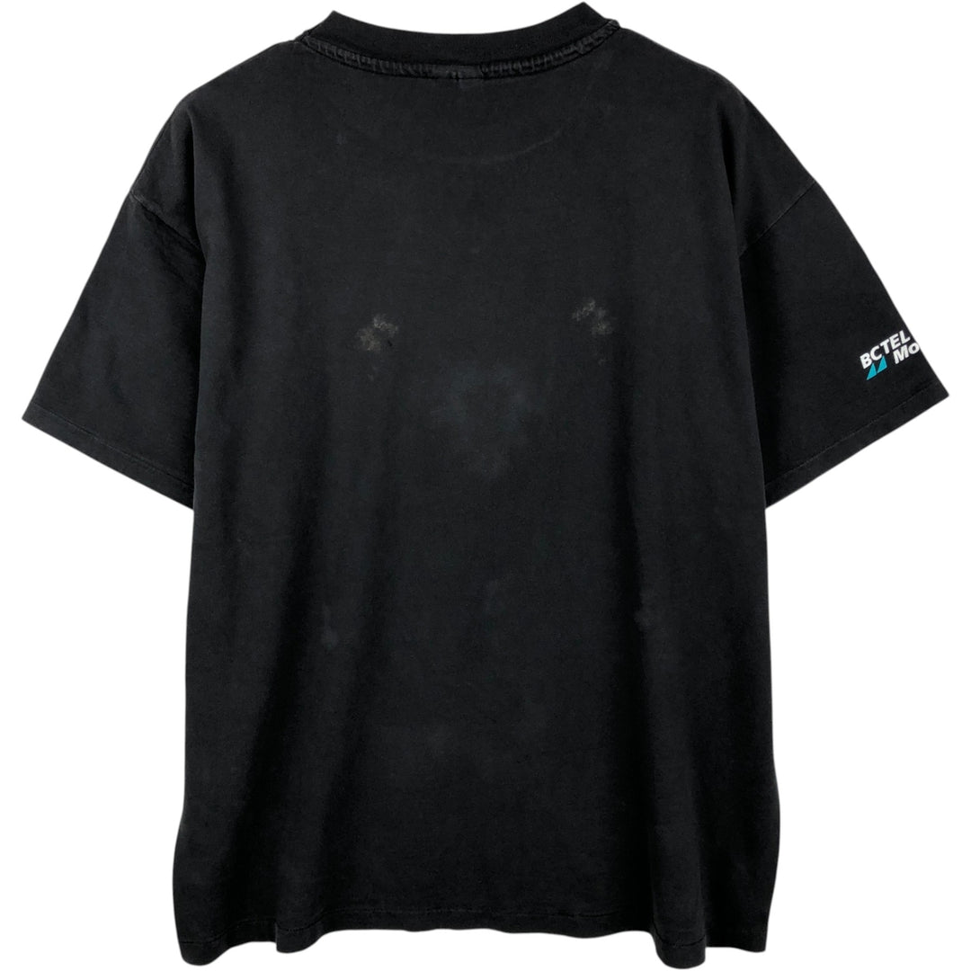 90'S Hanes BEEFY-T BCTEL Mobility Advertising T-Shirt, Made in USA, Men's XL equivalent, Vintage cotton black type Vintage Second Hand