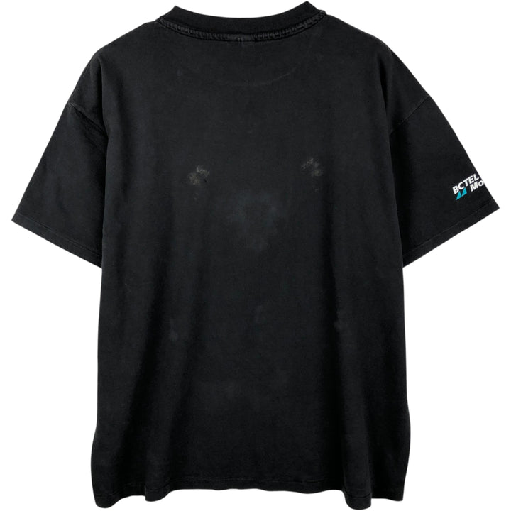 90'S Hanes BEEFY-T BCTEL Mobility Advertising T-Shirt, Made in USA, Men's XL equivalent, Vintage cotton black type Vintage Second Hand