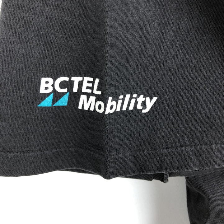 90'S Hanes BEEFY-T BCTEL Mobility Advertising T-Shirt, Made in USA, Men's XL equivalent, Vintage cotton black type Vintage Second Hand