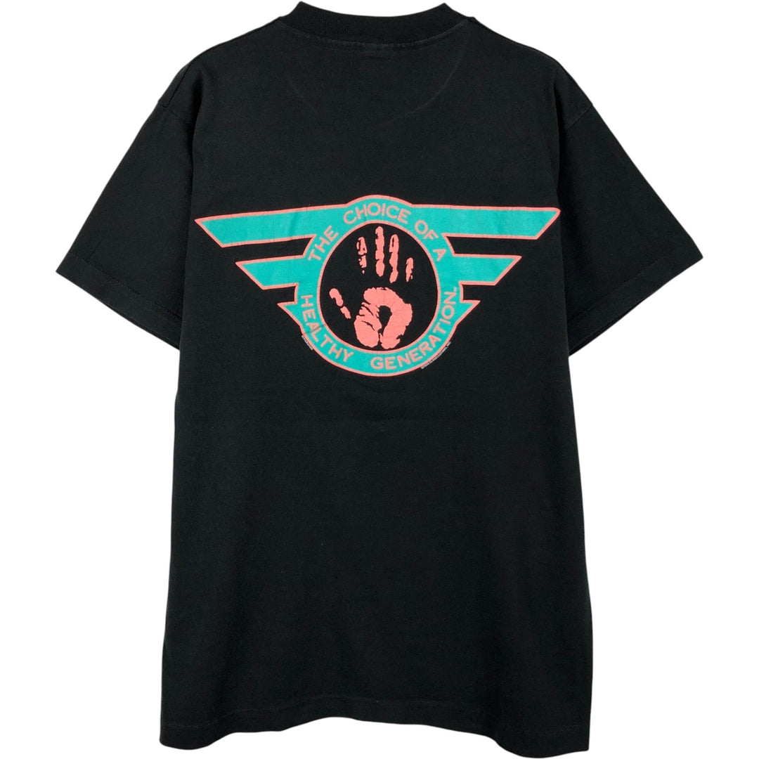 90'S Fruit of the Loom River City Chiropractic Advertising T-shirt, Made in USA, Men's Size L (approx.) cotton black type Vintage Second Hand