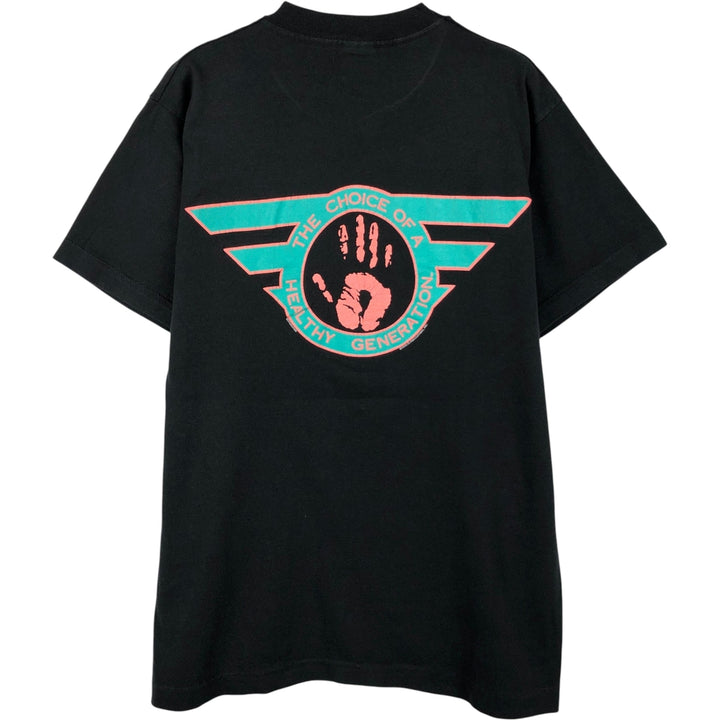 90'S Fruit of the Loom River City Chiropractic Advertising T-shirt, Made in USA, Men's Size L (approx.) cotton black type Vintage Second Hand