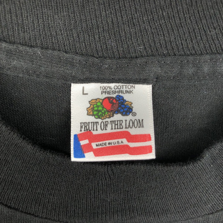 90'S Fruit of the Loom River City Chiropractic Advertising T-shirt, Made in USA, Men's Size L (approx.) cotton black type Vintage Second Hand