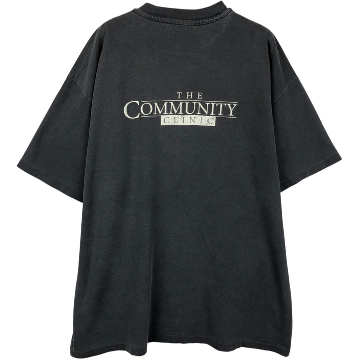 90'S Hanes BEEFY-T WILLY CHAVARRIA Community Center advertising T-shirt, Made in USA, Men's XL equivalent. cotton black type Vintage Second Hand