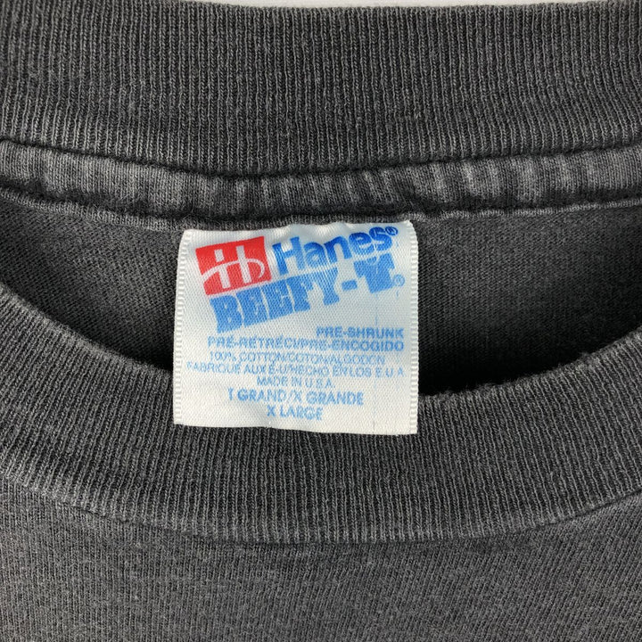 90'S Hanes BEEFY-T WILLY CHAVARRIA Community Center advertising T-shirt, Made in USA, Men's XL equivalent. cotton black type Vintage Second Hand