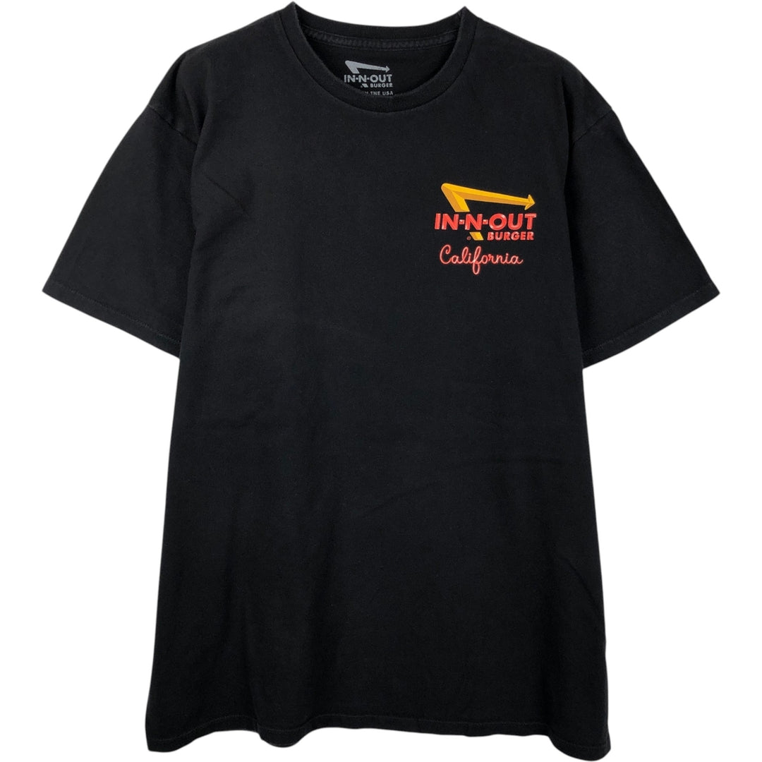 IN-N-OUT BURGER In-N-Out Burger Advertising T-shirt Made in USA Men's L size cotton black type Vintage Second Hand