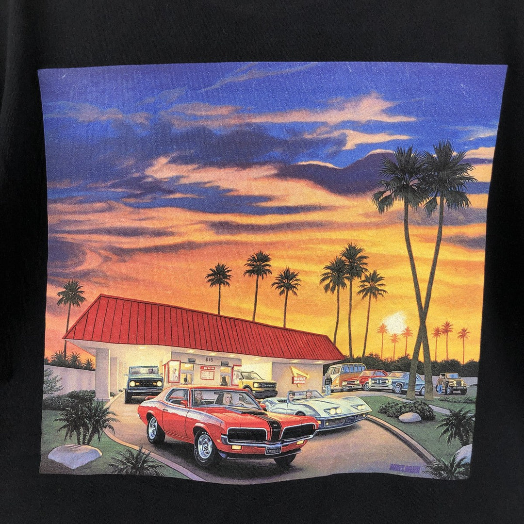 IN-N-OUT BURGER In-N-Out Burger Advertising T-shirt Made in USA Men's L size cotton black type Vintage Second Hand