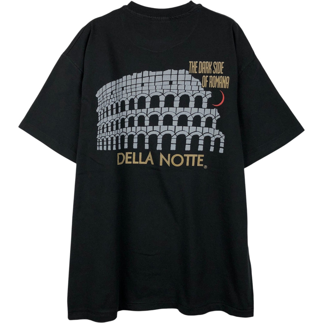 90'S Hanes DELLA NOTTE Advertising T-Shirt, Made in USA, Men's XL equivalent, Vintage cotton black type Vintage Second Hand