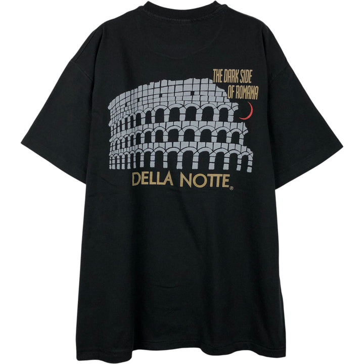 90'S Hanes DELLA NOTTE Advertising T-Shirt, Made in USA, Men's XL equivalent, Vintage cotton black type Vintage Second Hand