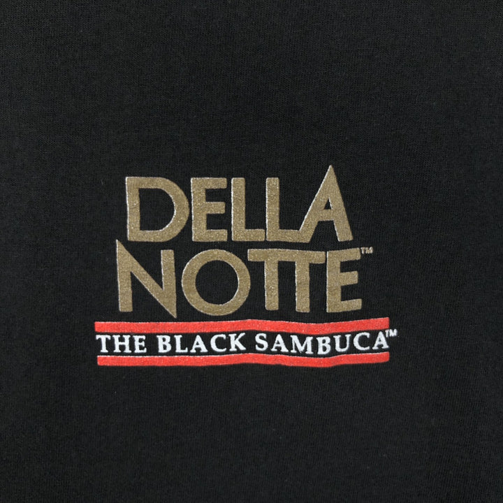 90'S Hanes DELLA NOTTE Advertising T-Shirt, Made in USA, Men's XL equivalent, Vintage cotton black type Vintage Second Hand