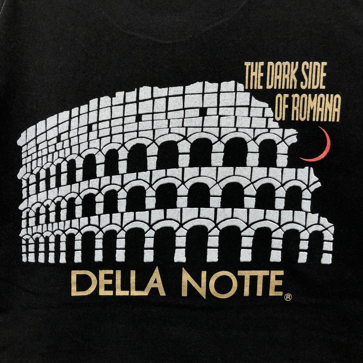 90'S Hanes DELLA NOTTE Advertising T-Shirt, Made in USA, Men's XL equivalent, Vintage cotton black type Vintage Second Hand