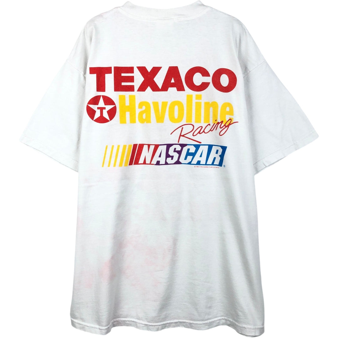 90'S TULTEX NASCAR Advertising T-Shirt, Men's XL equivalent, Vintage cotton white type Vintage Second Hand