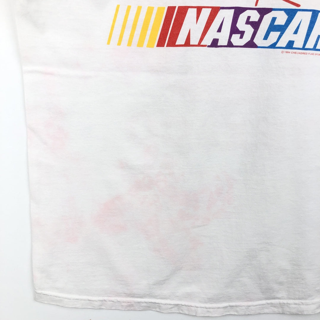 90'S TULTEX NASCAR Advertising T-Shirt, Men's XL equivalent, Vintage cotton white type Vintage Second Hand