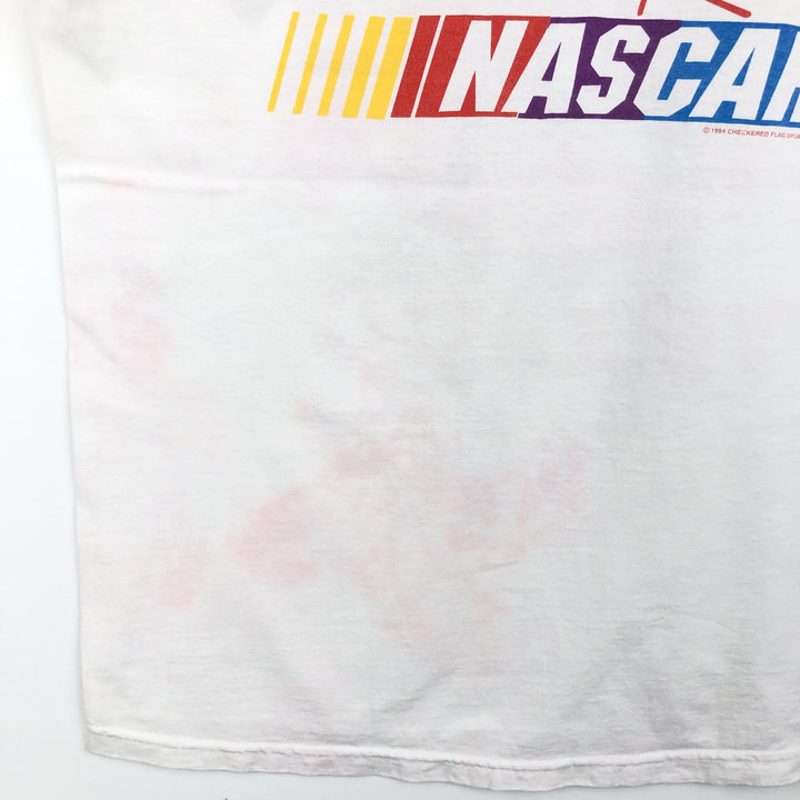 90'S TULTEX NASCAR Advertising T-Shirt, Men's XL equivalent, Vintage cotton white type Vintage Second Hand