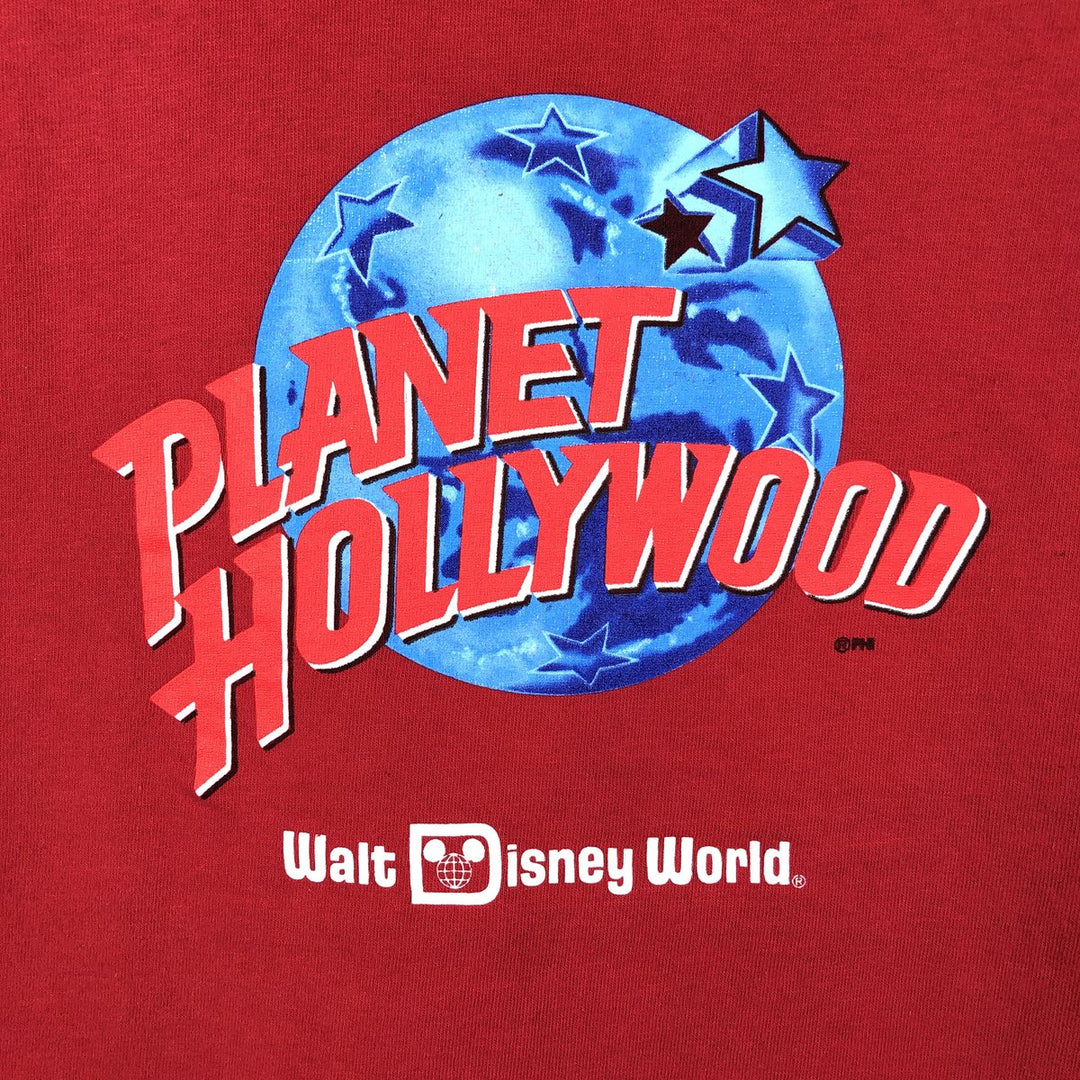 90'S Planet Hollywood Advertising T-Shirt, Made in USA, Men's Size L (approx.), Vintage cotton red type Vintage Second Hand