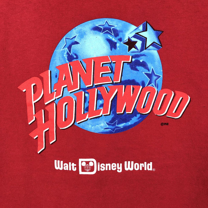 90'S Planet Hollywood Advertising T-Shirt, Made in USA, Men's Size L (approx.), Vintage cotton red type Vintage Second Hand