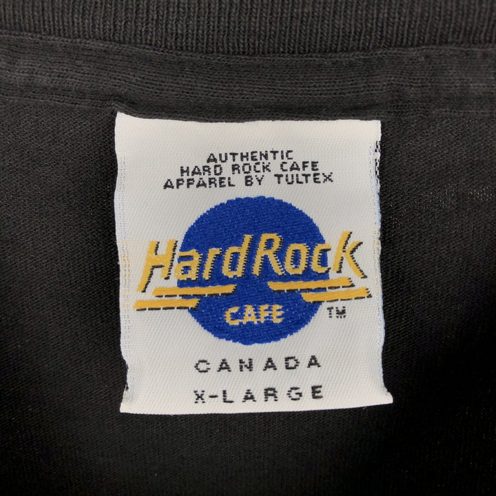 80'S Hard Rock Cafe Advertising T-Shirt, Made in Canada, Men's XL equivalent, Vintage cotton black type Vintage Second Hand