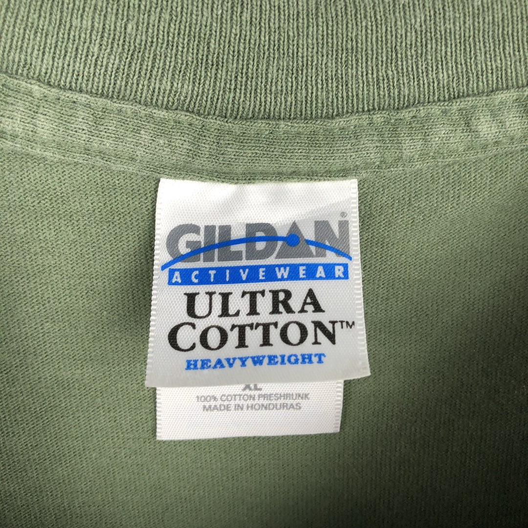2000'S Gildan BUCKMASTERS advertising T-shirt, men's size XL (approx.) cotton green type Vintage Second Hand