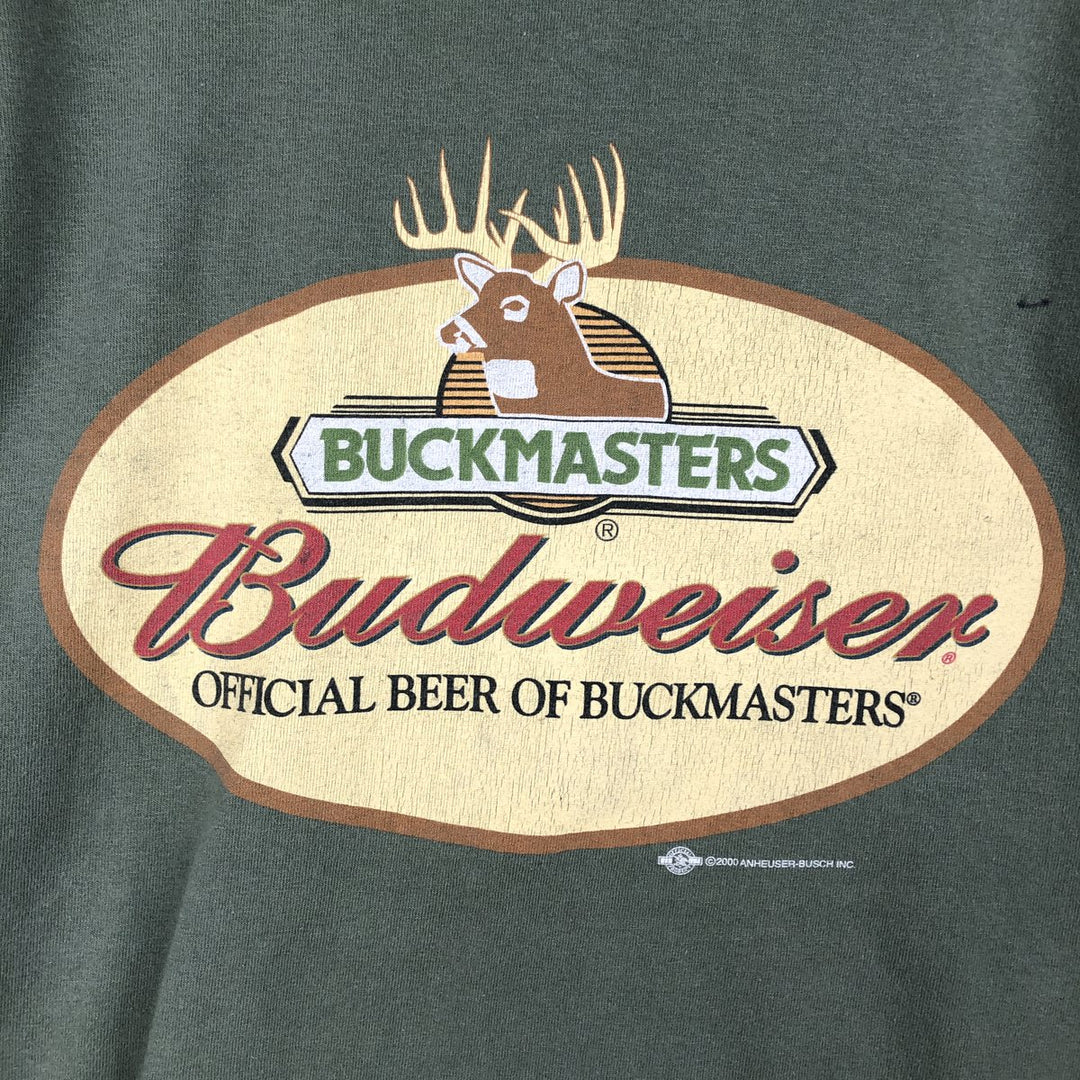 2000'S Gildan BUCKMASTERS advertising T-shirt, men's size XL (approx.) cotton green type Vintage Second Hand