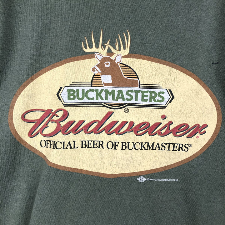 2000'S Gildan BUCKMASTERS advertising T-shirt, men's size XL (approx.) cotton green type Vintage Second Hand