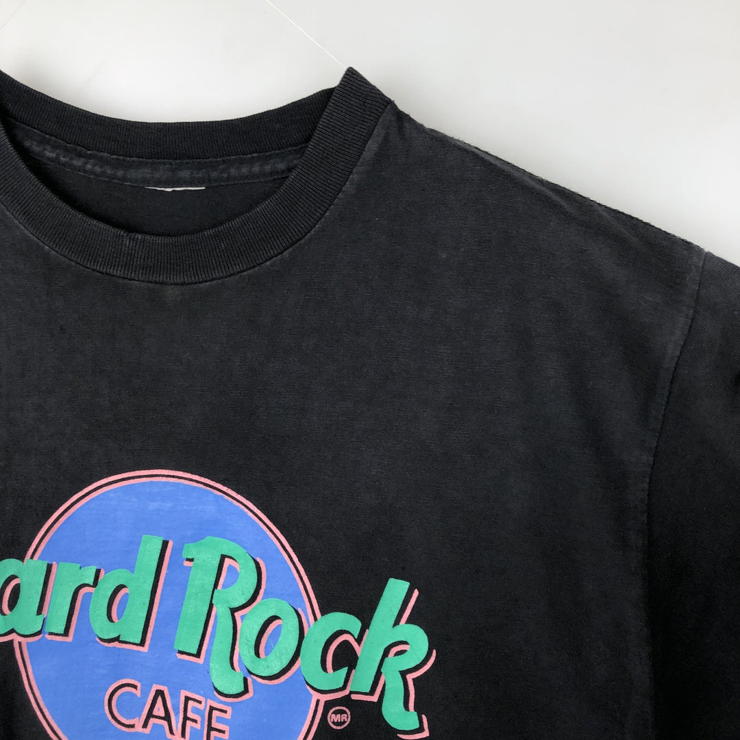HARD ROCK CAFE Hard Rock Cafe Advertising T-shirt Men's XL size unclear black type Vintage Second Hand