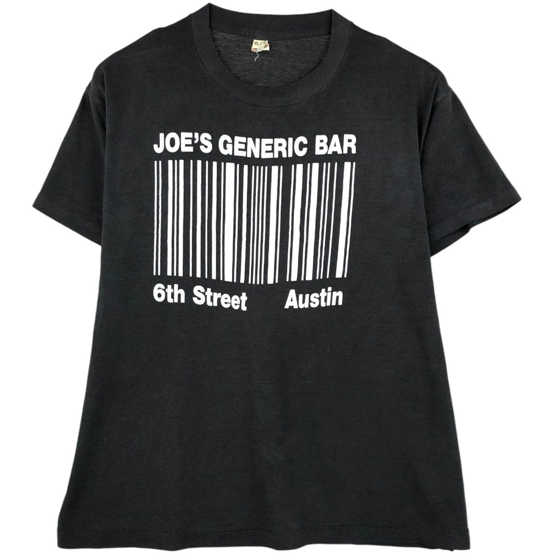80'S Screen Stars Joe's Generic Bar Advertising T-Shirt, Made in USA, Men's XL equivalent, Vintage cotton black type Vintage Second Hand