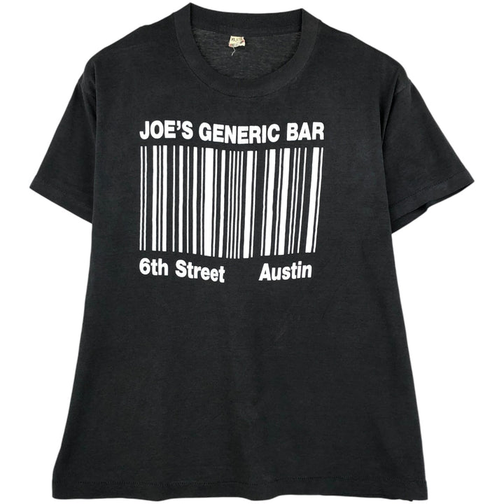 80'S Screen Stars Joe's Generic Bar Advertising T-Shirt, Made in USA, Men's XL equivalent, Vintage cotton black type Vintage Second Hand