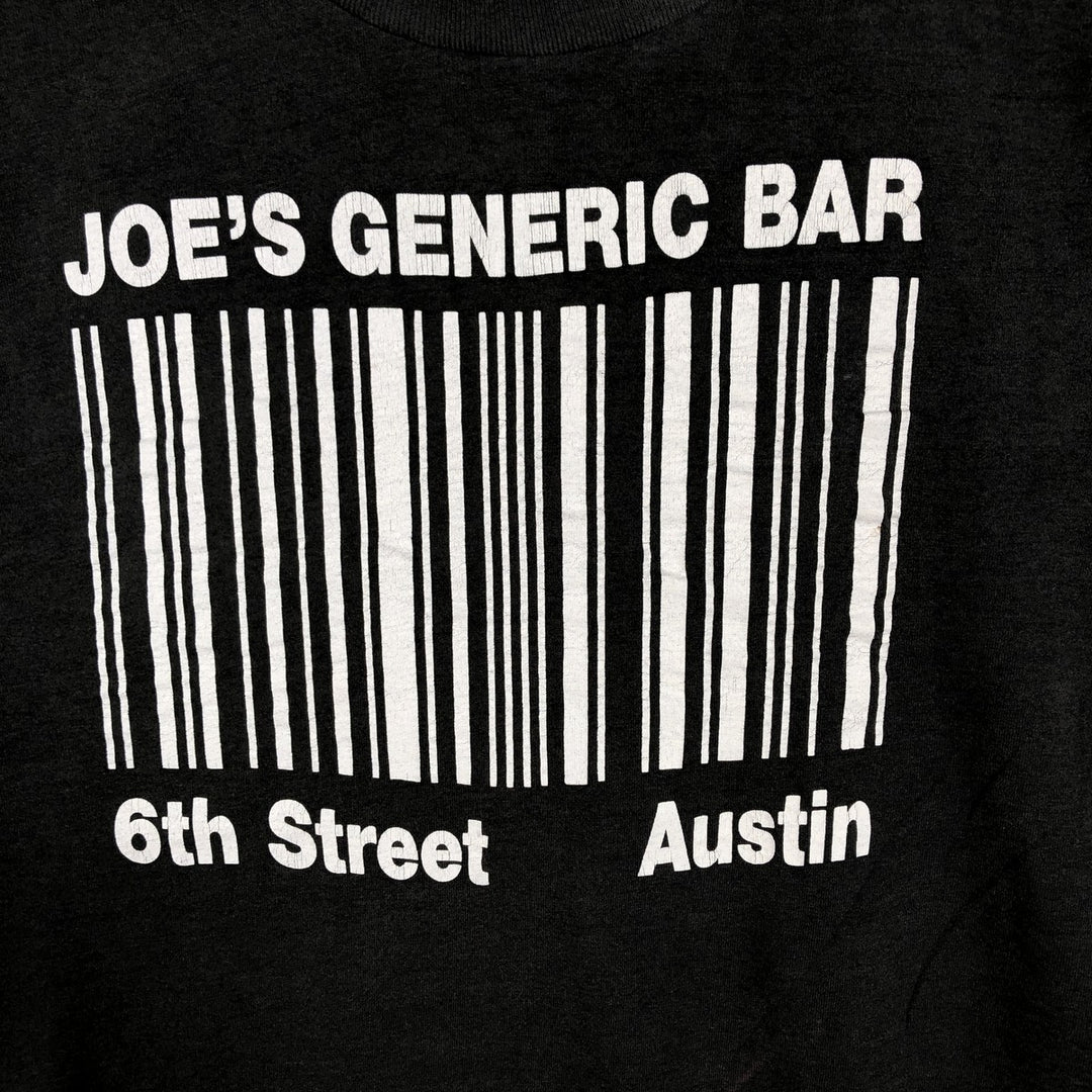 80'S Screen Stars Joe's Generic Bar Advertising T-Shirt, Made in USA, Men's XL equivalent, Vintage cotton black type Vintage Second Hand